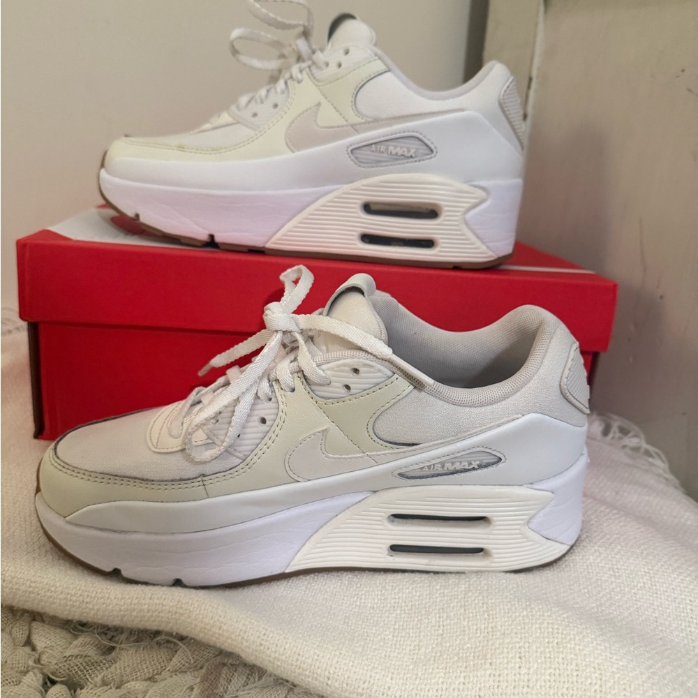 Nike Air Max 90 LV8 Women's Cream and White Sneakers